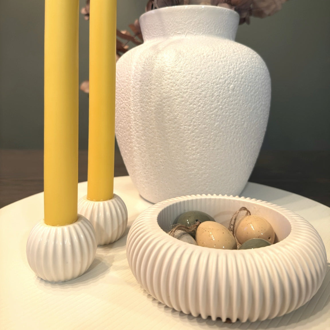 STRIPED - Kronelysholdere & Skål